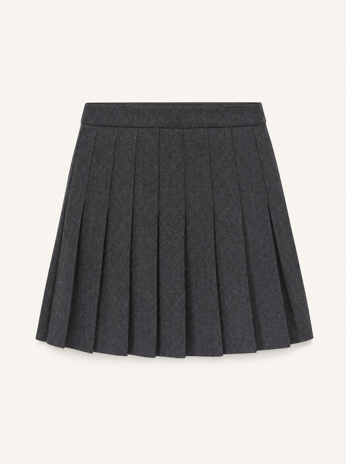 ウール プリーツミニスカート（ダークグレー） 1